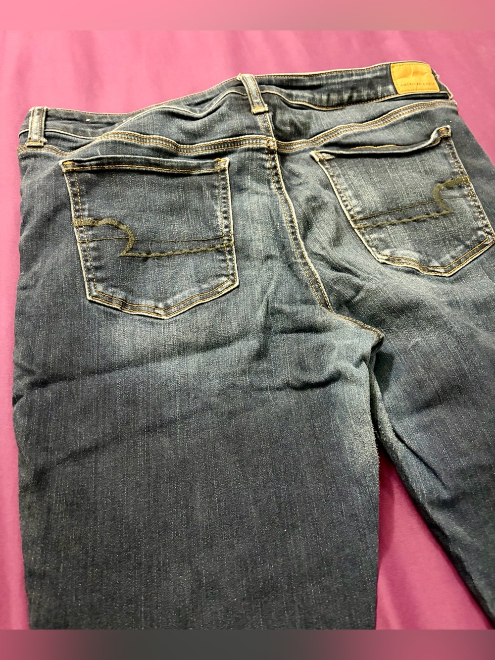 American Eagle Outfitters Women's Faded Dark Blue Skinny Jeans - Picture 6 of 6